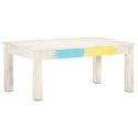 STOLIK KAWOWY BIAŁY 110X60X45CM LITE DREWNO MANGO