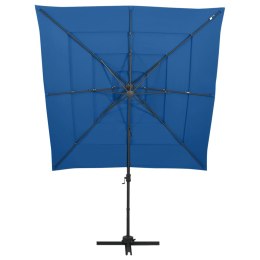 4-POZIOMOWY PARASOL NA ALUMINIOWYM SŁUPKU NIEBIESKI 250X250CM