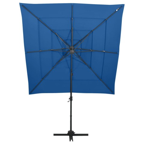 4-POZIOMOWY PARASOL NA ALUMINIOWYM SŁUPKU NIEBIESKI 250X250CM