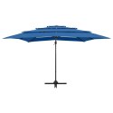 4-POZIOMOWY PARASOL NA ALUMINIOWYM SŁUPKU NIEBIESKI 250X250CM
