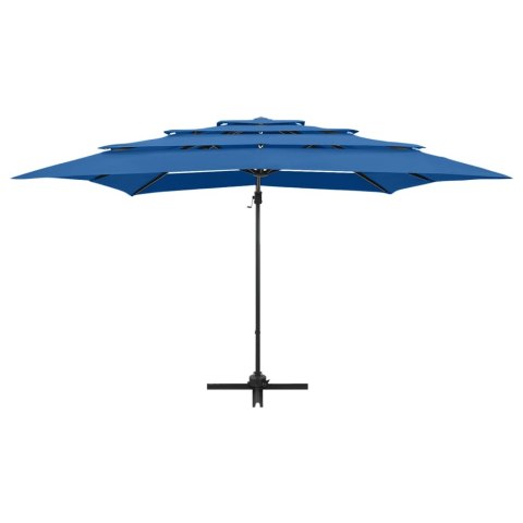 4-POZIOMOWY PARASOL NA ALUMINIOWYM SŁUPKU NIEBIESKI 250X250CM