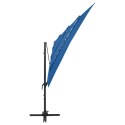 4-POZIOMOWY PARASOL NA ALUMINIOWYM SŁUPKU NIEBIESKI 250X250CM