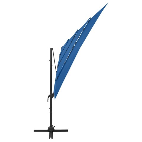 4-POZIOMOWY PARASOL NA ALUMINIOWYM SŁUPKU NIEBIESKI 250X250CM