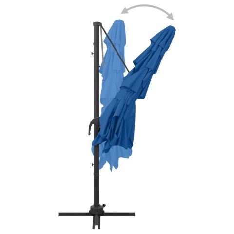 4-POZIOMOWY PARASOL NA ALUMINIOWYM SŁUPKU NIEBIESKI 250X250CM