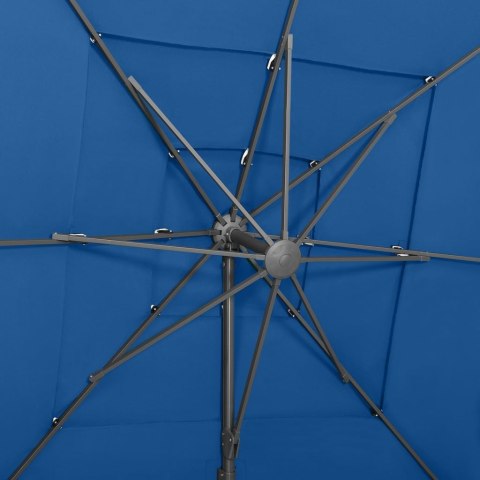 4-POZIOMOWY PARASOL NA ALUMINIOWYM SŁUPKU NIEBIESKI 250X250CM