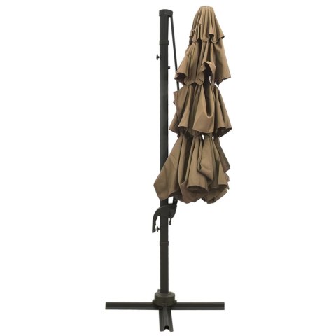 4-POZIOMOWY PARASOL NA ALUMINIOWYM SŁUPKU TAUPE 3X3M