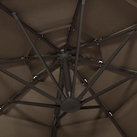 4-POZIOMOWY PARASOL NA ALUMINIOWYM SŁUPKU TAUPE 3X3M