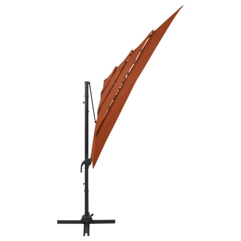 4-POZIOMOWY PARASOL NA ALUMINIOWYM SŁUPKU TERAKOTA 250X250CM