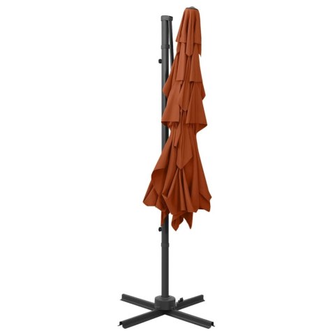 4-POZIOMOWY PARASOL NA ALUMINIOWYM SŁUPKU TERAKOTA 250X250CM