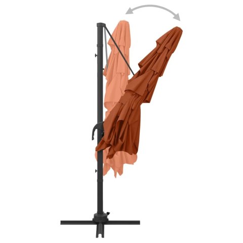 4-POZIOMOWY PARASOL NA ALUMINIOWYM SŁUPKU TERAKOTA 250X250CM