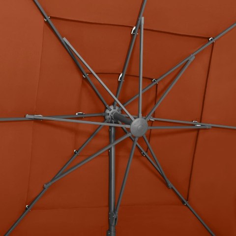 4-POZIOMOWY PARASOL NA ALUMINIOWYM SŁUPKU TERAKOTA 250X250CM