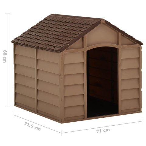 BUDA DLA PSA BRĄZOWA 71X71,5X68CM PP