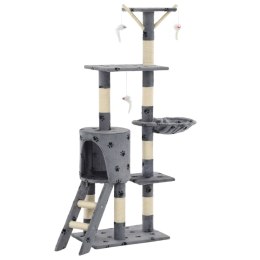 DRAPAK Z SIZALOWYMI SŁUPKAMI 138CM SZARY W KOCIE ŁAPKI