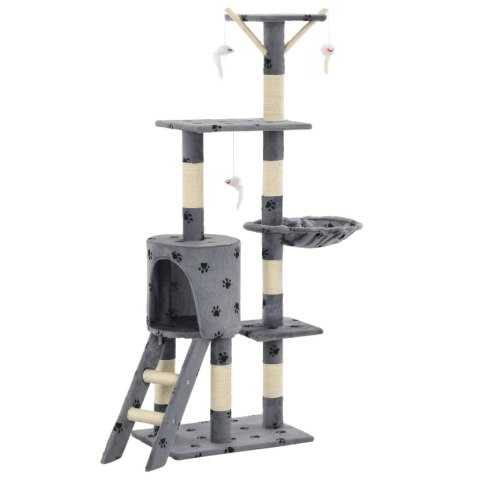 DRAPAK Z SIZALOWYMI SŁUPKAMI 138CM SZARY W KOCIE ŁAPKI