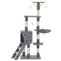 DRAPAK Z SIZALOWYMI SŁUPKAMI 138CM SZARY W KOCIE ŁAPKI