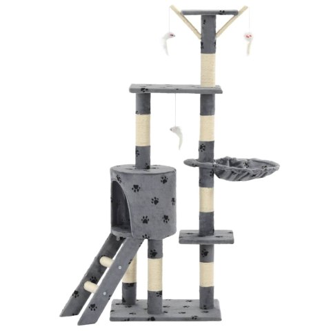 DRAPAK Z SIZALOWYMI SŁUPKAMI 138CM SZARY W KOCIE ŁAPKI