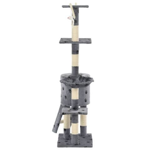 DRAPAK Z SIZALOWYMI SŁUPKAMI 138CM SZARY W KOCIE ŁAPKI