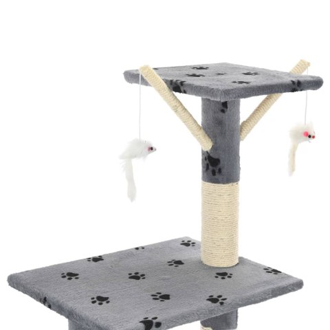DRAPAK Z SIZALOWYMI SŁUPKAMI 138CM SZARY W KOCIE ŁAPKI