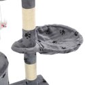 DRAPAK Z SIZALOWYMI SŁUPKAMI 138CM SZARY W KOCIE ŁAPKI