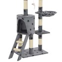 DRAPAK Z SIZALOWYMI SŁUPKAMI 138CM SZARY W KOCIE ŁAPKI