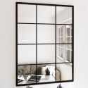 LUSTRA ŚCIENNE 3 SZT. CZARNA RAMA 80X60CM METAL