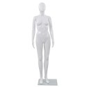 MANEKIN DAMSKI ZE SZKLANĄ PODSTAWĄ BIAŁY BŁYSZCZĄCY 175CM