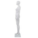MANEKIN DAMSKI ZE SZKLANĄ PODSTAWĄ BIAŁY BŁYSZCZĄCY 175CM