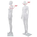 MANEKIN DAMSKI ZE SZKLANĄ PODSTAWĄ BIAŁY BŁYSZCZĄCY 175CM