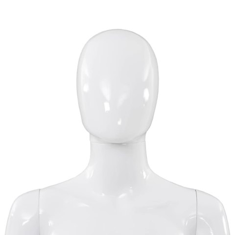 MANEKIN DAMSKI ZE SZKLANĄ PODSTAWĄ BIAŁY BŁYSZCZĄCY 175CM