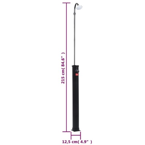 OGRODOWY PRYSZNIC SOLARNY CZARNY 215CM 8 L