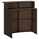 OGRODOWY STOLIK BAROWY BRĄZOWY 120X55X110CM POLIRATTAN
