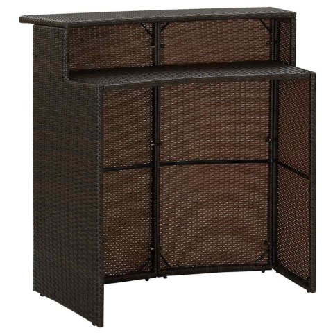 OGRODOWY STOLIK BAROWY BRĄZOWY 120X55X110CM POLIRATTAN