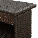 OGRODOWY STOLIK BAROWY BRĄZOWY 120X55X110CM POLIRATTAN