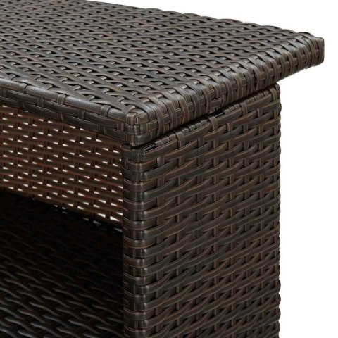 OGRODOWY STOLIK BAROWY BRĄZOWY 120X55X110CM POLIRATTAN