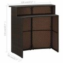 OGRODOWY STOLIK BAROWY BRĄZOWY 120X55X110CM POLIRATTAN
