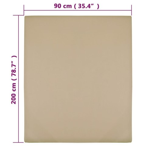PRZEŚCIERADŁO TAUPE 90X200CM DŻERSEJ BAWEŁNIANY