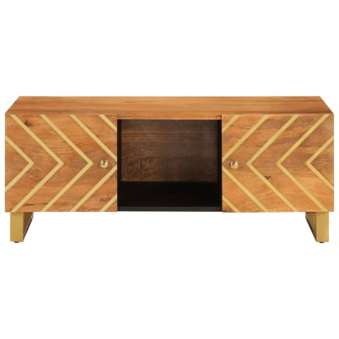 STOLIK KAWOWY BRĄZOWO-CZARNY 100X54X40CM LITE DREWNO MANGO