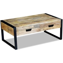 STOLIK KAWOWY Z 2 SZUFLADAMI LITE DREWNO MANGO 100X60X40CM