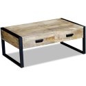 STOLIK KAWOWY Z 2 SZUFLADAMI LITE DREWNO MANGO 100X60X40CM