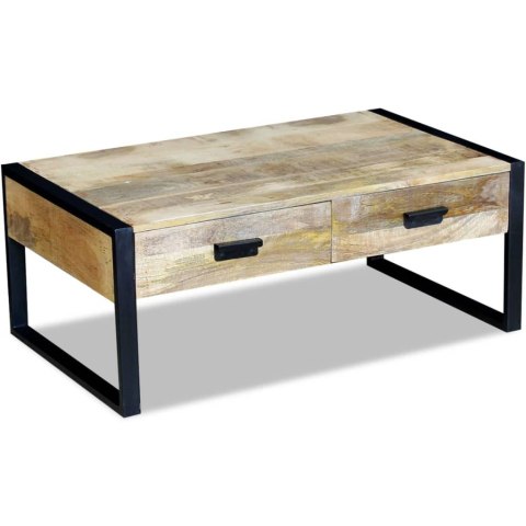 STOLIK KAWOWY Z 2 SZUFLADAMI LITE DREWNO MANGO 100X60X40CM