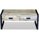 STOLIK KAWOWY Z 2 SZUFLADAMI LITE DREWNO MANGO 100X60X40CM