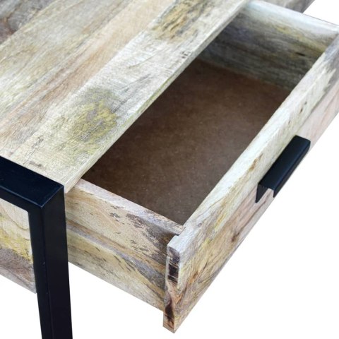 STOLIK KAWOWY Z 2 SZUFLADAMI LITE DREWNO MANGO 100X60X40CM
