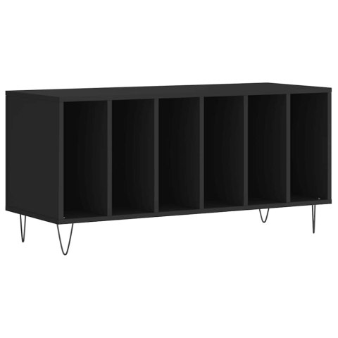 SZAFKA NA PŁYTY CZARNA 100X38X48CM MATERIAŁ DREWNOPOCHODNY