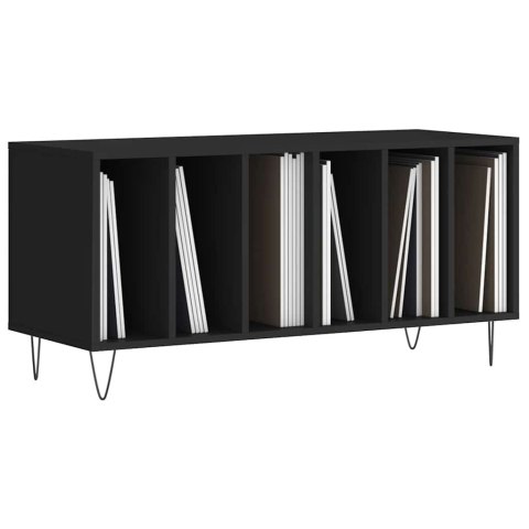 SZAFKA NA PŁYTY CZARNA 100X38X48CM MATERIAŁ DREWNOPOCHODNY