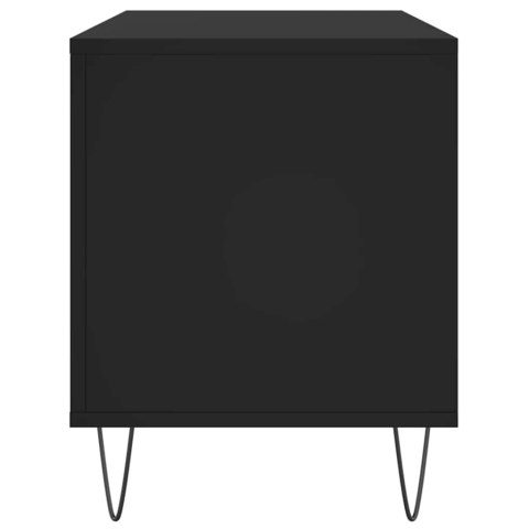 SZAFKA NA PŁYTY CZARNA 100X38X48CM MATERIAŁ DREWNOPOCHODNY
