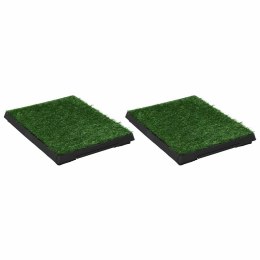 TOALETY DLA ZWIERZĄT Z TACĄ I SZTUCZNĄ TRAWĄ 2 SZT. 63X50X7CM