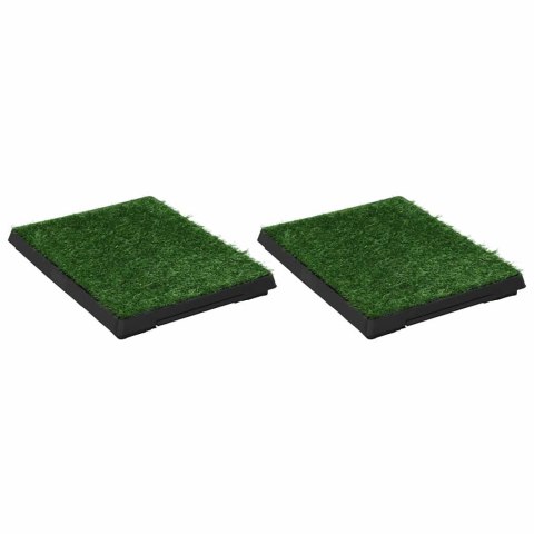 TOALETY DLA ZWIERZĄT Z TACĄ I SZTUCZNĄ TRAWĄ 2 SZT. 63X50X7CM