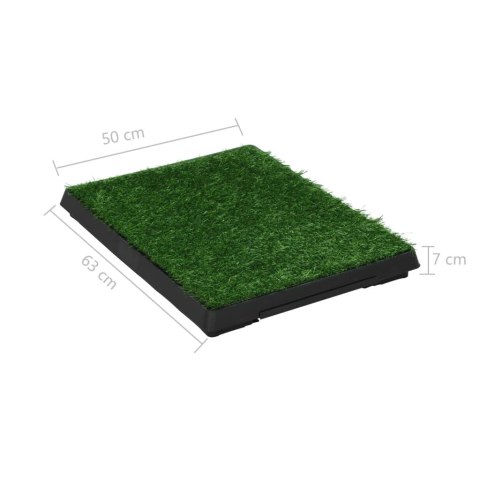 TOALETY DLA ZWIERZĄT Z TACĄ I SZTUCZNĄ TRAWĄ 2 SZT. 63X50X7CM