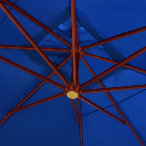 WISZĄCY PARASOL NA DREWNIANYM SŁUPKU 400X300CM NIEBIESKI