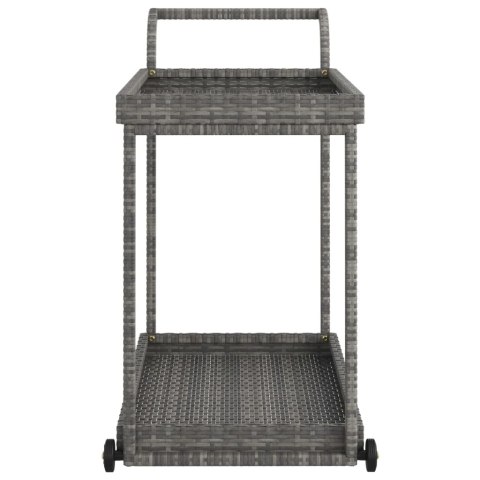 VidaXL Wózek barowy, szary, 100x45x83 cm, polirattan